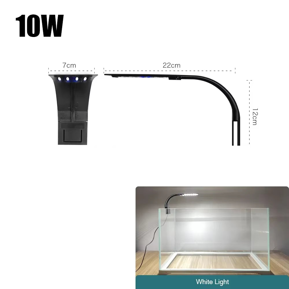 Super Slim LED Aquarium Light Lighting Plants Grow Light 5W/10W/15W Aquatic Plant Lighting Waterproof Clip-On Lamp for Fish Tank