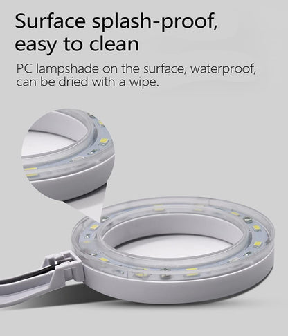 5W Mini Fish Tank Light White Clip-On Aquarium Lights for Small Betta Fish Tank,Round Light Aquatic Plant Lighting (White Body + Blue LED Light) Suitable for Small Fish Tanks