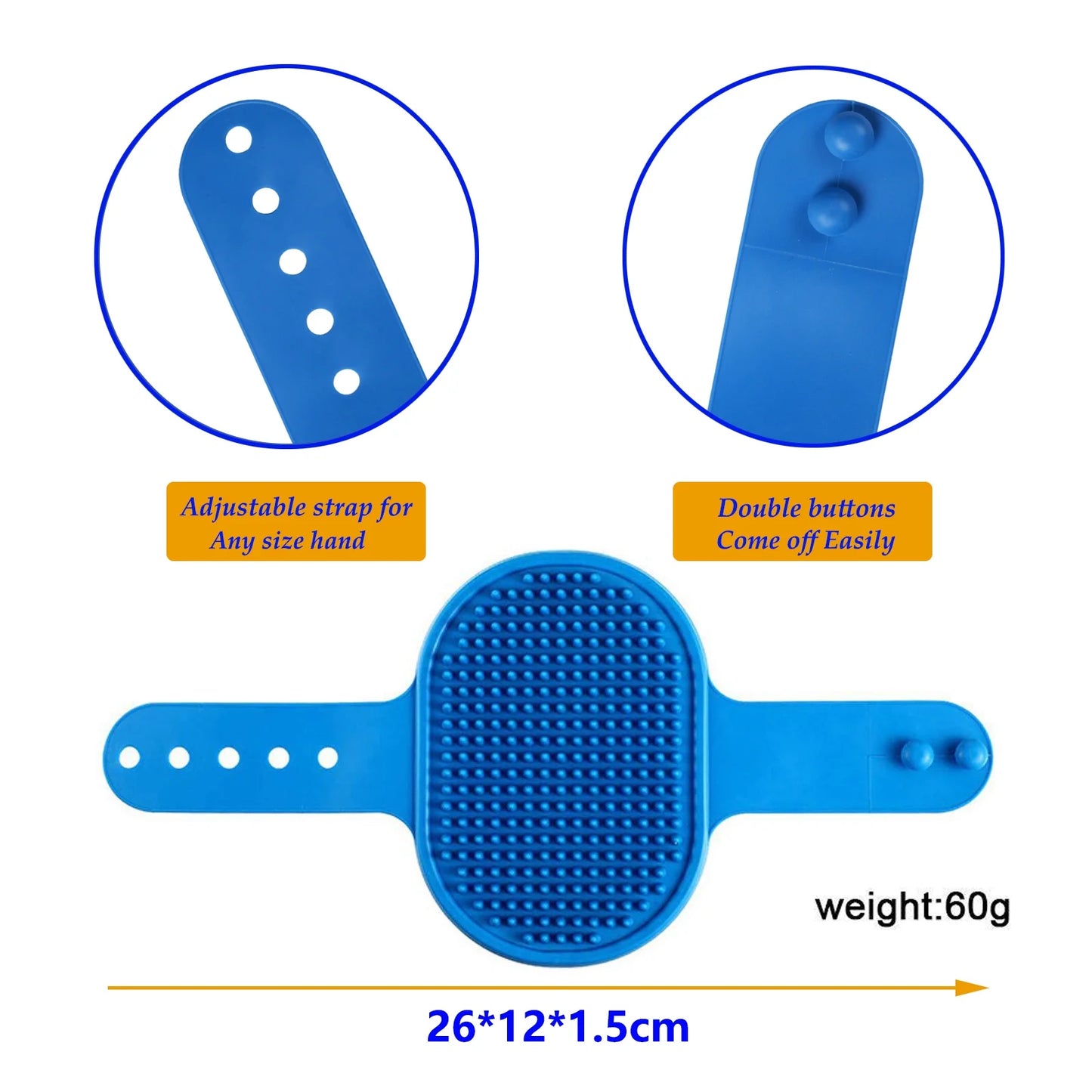 3-Pack Adjustable Width Pet Bath Brushes for Dogs and Cats – Soft Grooming Brushes for Showering and Washing (Blue, Green, Yellow)