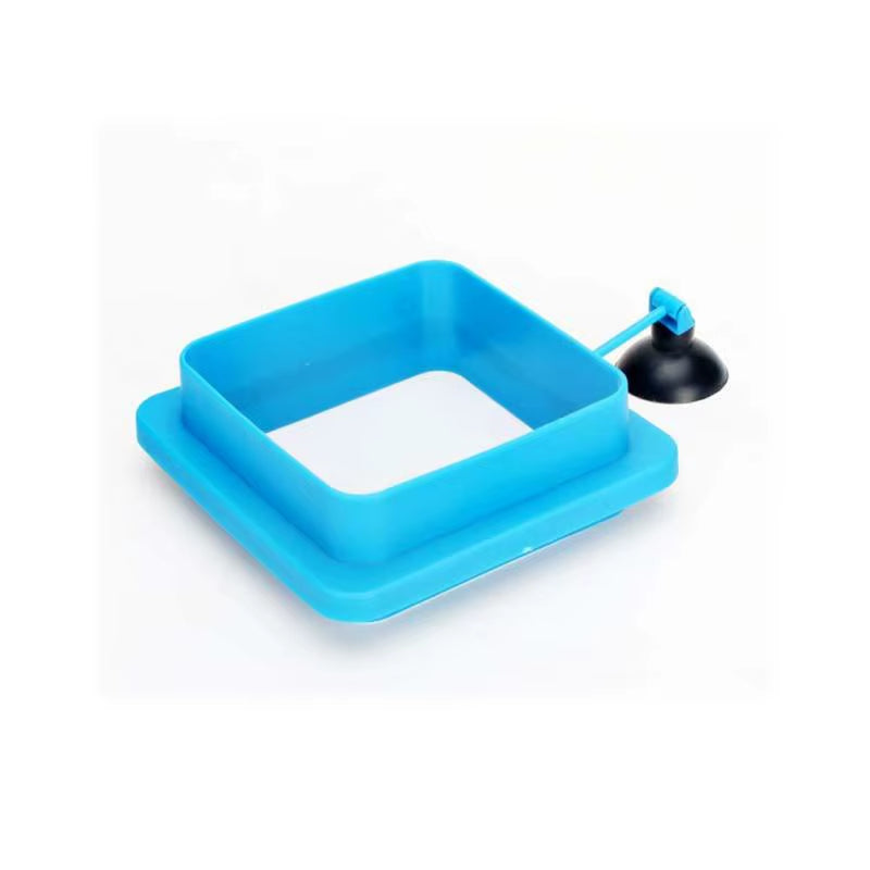 Aquarium Feeding Ring Fish Tank Station Floating Food Tray Feeder Square Circle Accessory Portable Fish Food Feeder Suction Cup