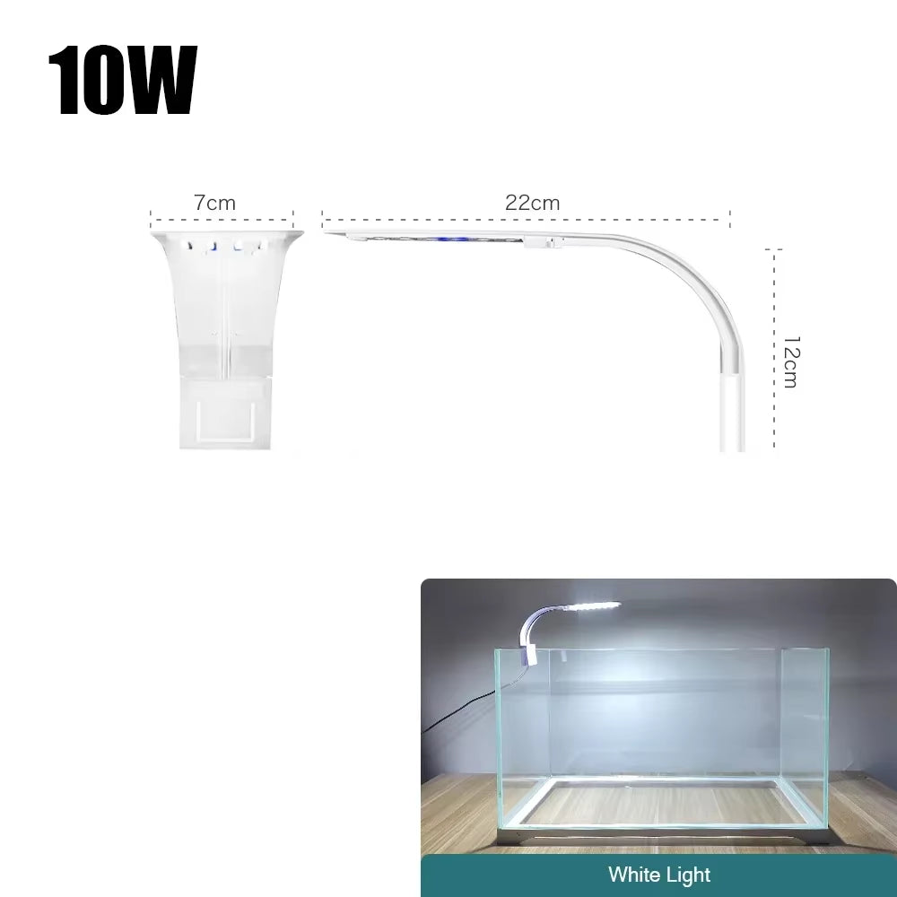 Super Slim LED Aquarium Light Lighting Plants Grow Light 5W/10W/15W Aquatic Plant Lighting Waterproof Clip-On Lamp for Fish Tank