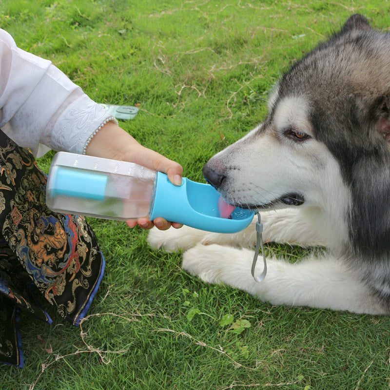 3-in-1 Multifunctional Portable Water Bottle and Food Feeder for Cats and Dogs with Leak-Proof Poop Dispenser