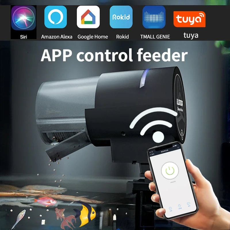 Ilonda New Wi-Fi Automatic Fish Feeder 2Nd Generation Feed Dispenser Long Range Remote Control with Timer Countdown Feeding