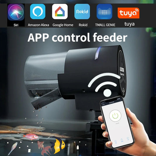 Ilonda New Wi-Fi Automatic Fish Feeder 2Nd Generation Feed Dispenser Long Range Remote Control with Timer Countdown Feeding