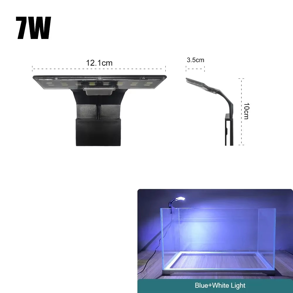 Super Slim LED Aquarium Light Lighting Plants Grow Light 5W/10W/15W Aquatic Plant Lighting Waterproof Clip-On Lamp for Fish Tank