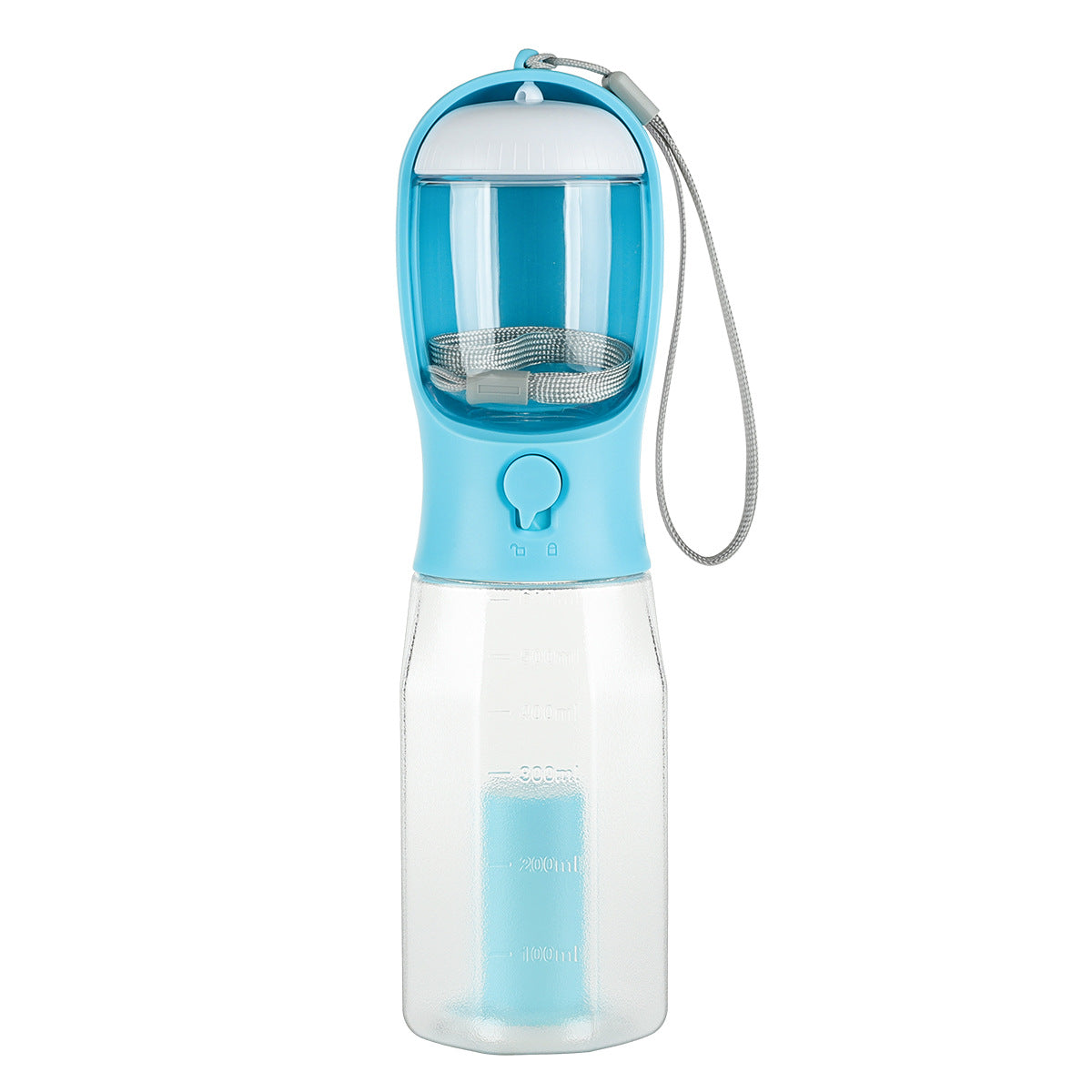3-in-1 Multifunctional Portable Water Bottle and Food Feeder for Cats and Dogs with Leak-Proof Poop Dispenser