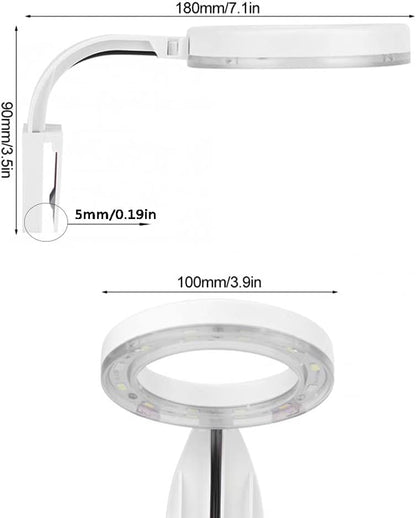 5W Mini Fish Tank Light White Clip-On Aquarium Lights for Small Betta Fish Tank,Round Light Aquatic Plant Lighting (White Body + Blue LED Light) Suitable for Small Fish Tanks